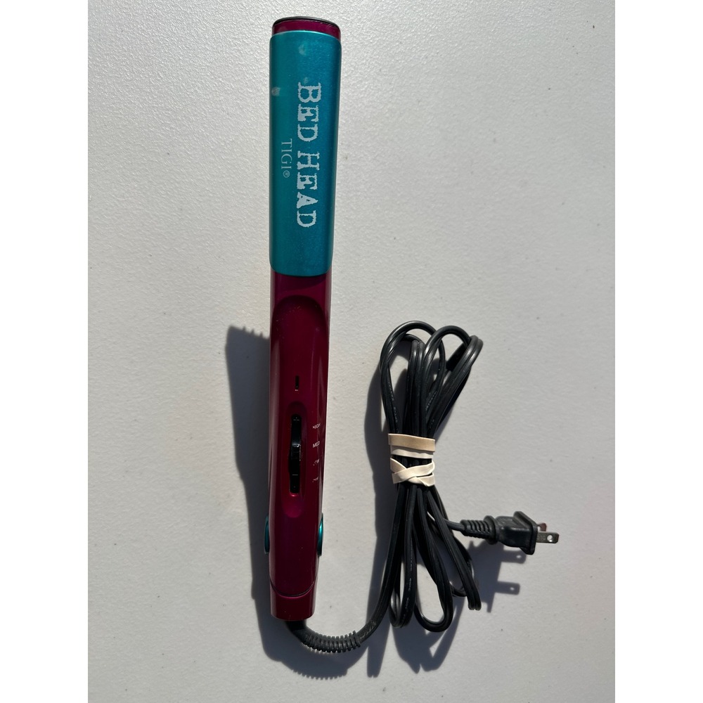 Bed Head TIGI Hair Crimper Pink Teal Metallic Textured Styling Iron Multi Heat
